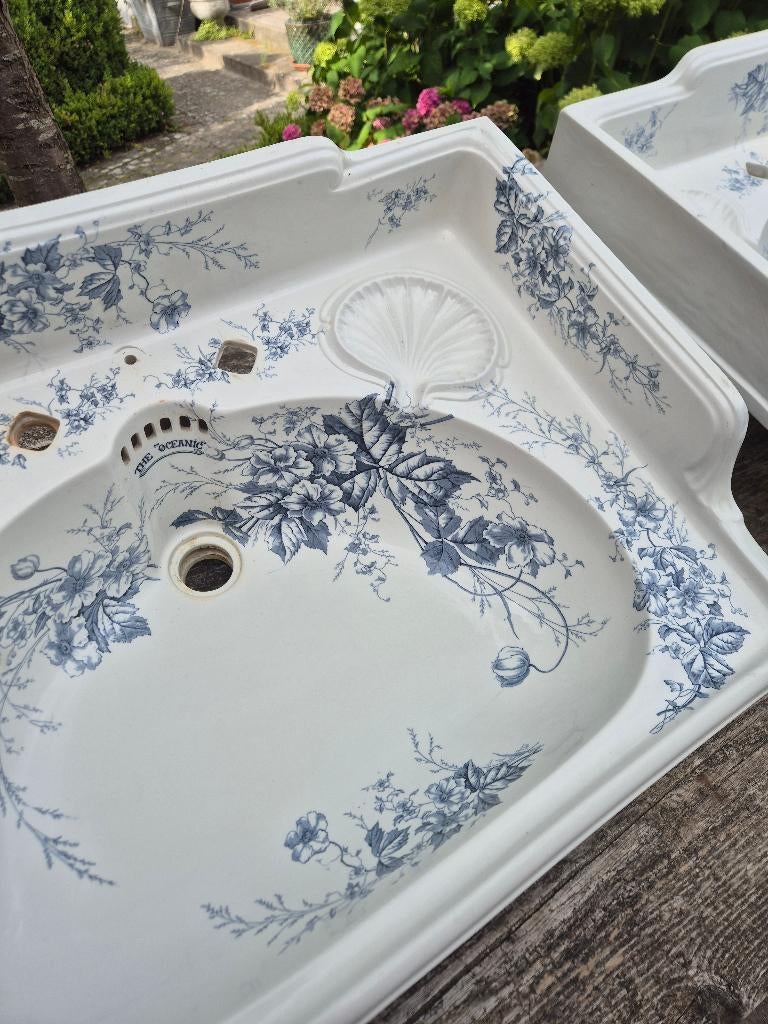 Set van 2 art nouveau wastafels bloemen The Oceanic, Ophalen
