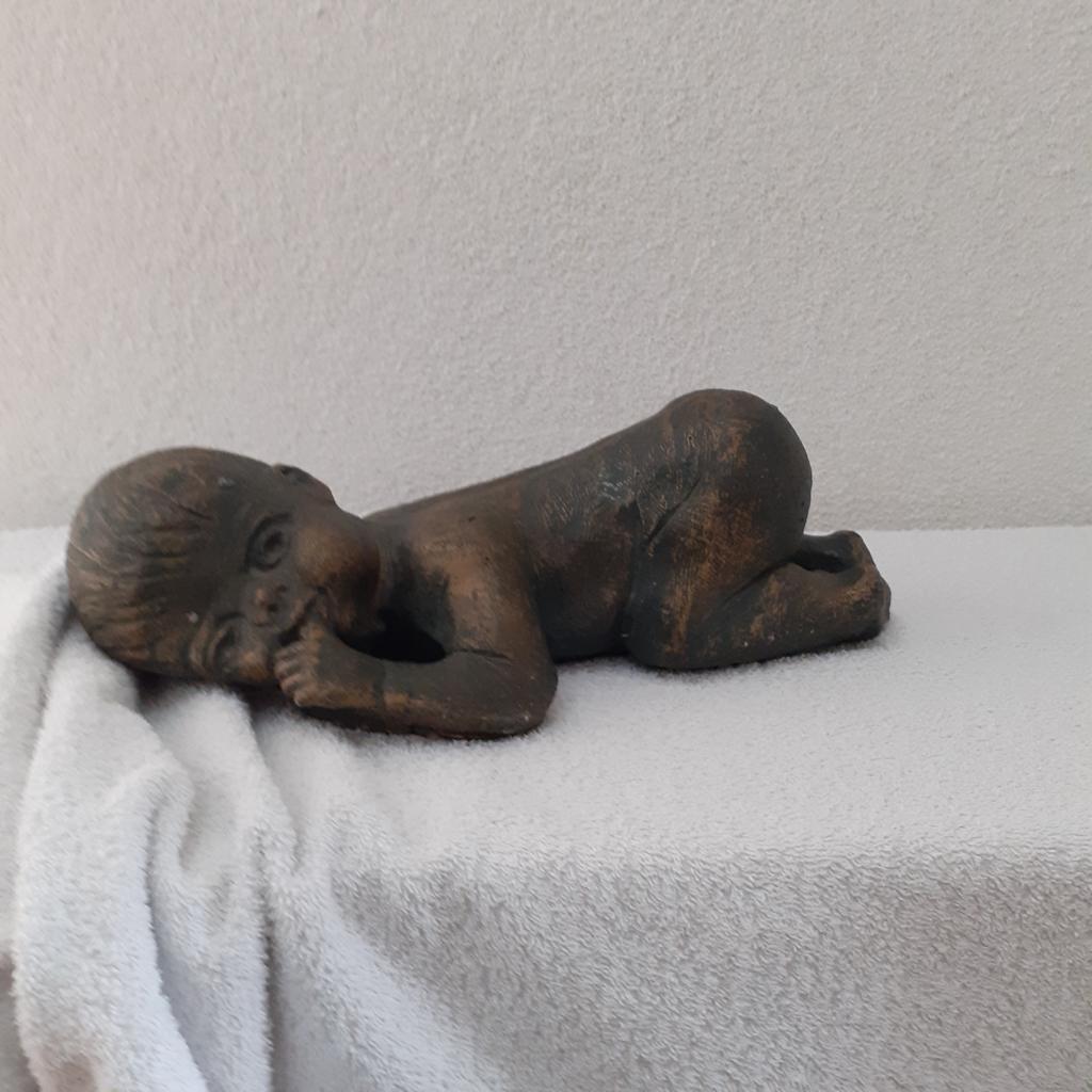 beeld baby brons, Ophalen of Verzenden, Brons, 20 - 50 cm, Beeld
