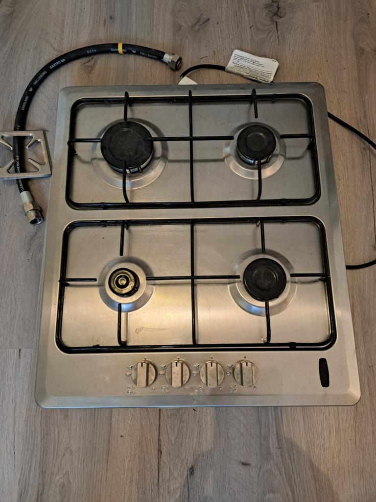 Inbouw kookplaat gas, Zo goed als nieuw, Inbouw, Gas, 4 kookzones