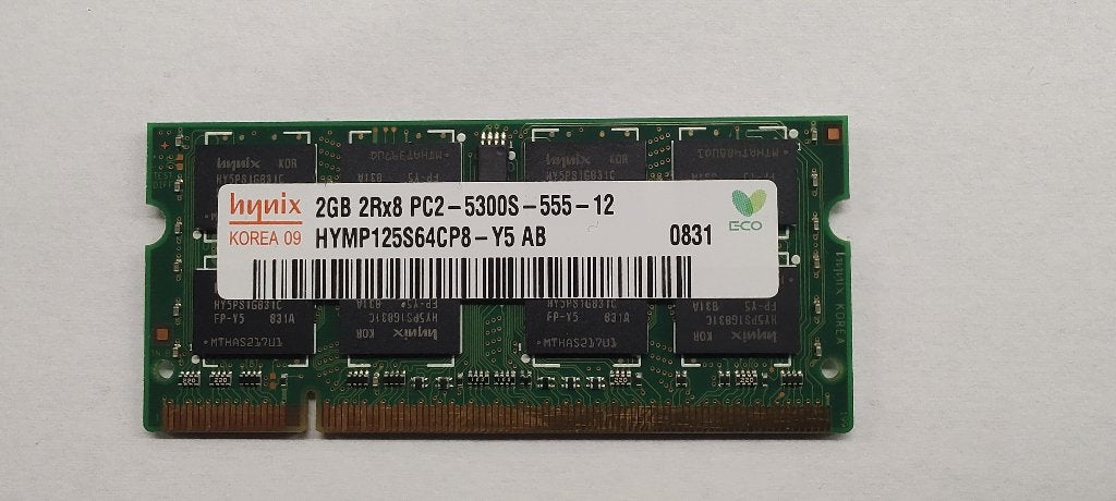 Hynix geheugen. 2Gb PC2-5300S-555-12 / hymp125s64cp8-y5, Computers en Software, Gebruikt, Ophalen of Verzenden, DDR2, Desktop