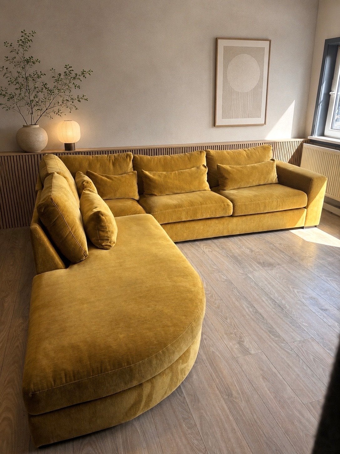 Luxe hoekbank Montel, Ophalen, 100 tot 125 cm, Hoekbank, 300 cm of meer