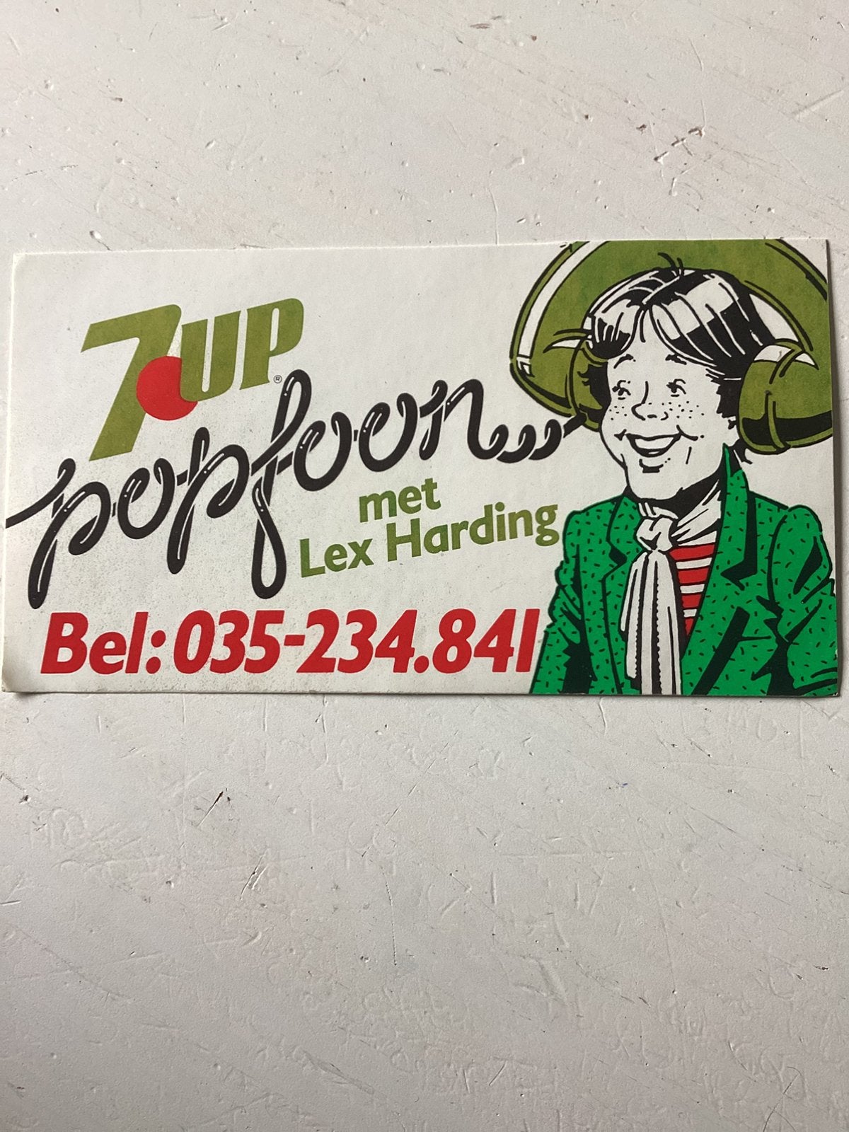 Sticker 7UP Popfoon met Lex Harding, Verzenden, Zo goed als nieuw