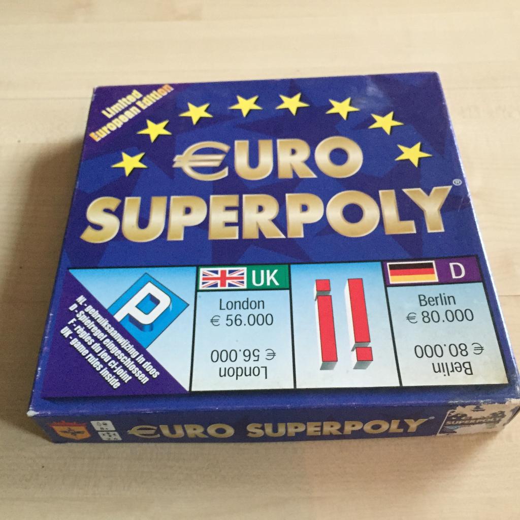 Monopoly 1999 Euro Superpoly Limited European Edition, Vijf spelers of meer, Ophalen of Verzenden, Gebruikt