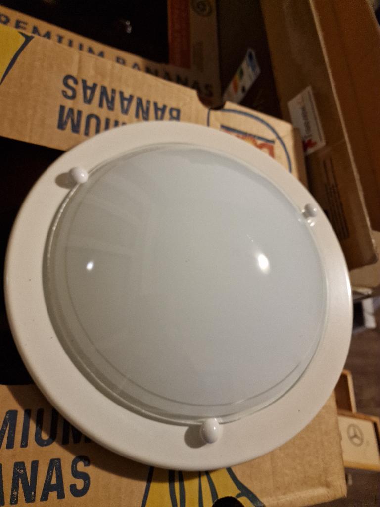 Plafonniere wit, Ophalen, Nieuw, Glas