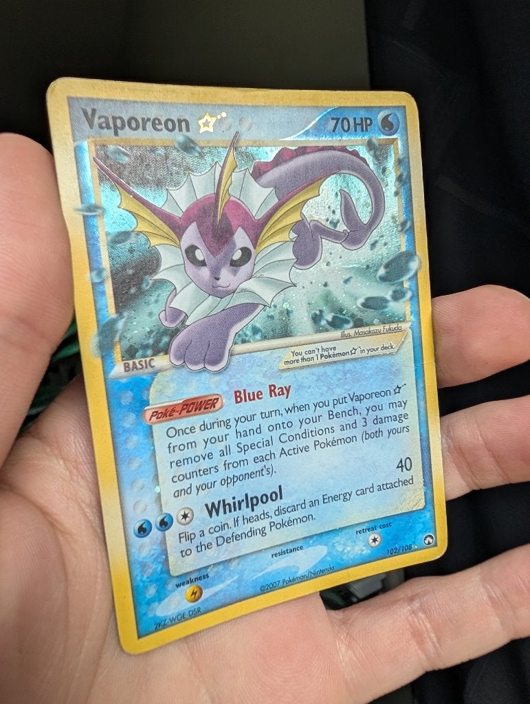 Pokemon Vaporeon Gold Star EX Power Keepers Holo #102, Hobby en Vrije tijd, Verzamelkaartspellen | Pokémon, Ophalen of Verzenden