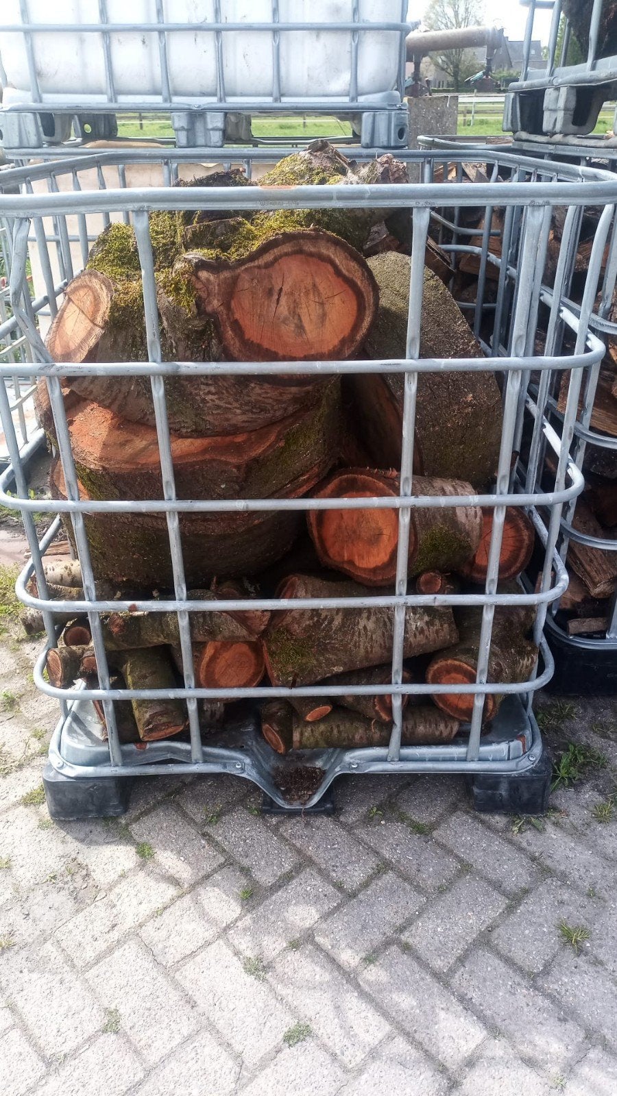 1,5m3 haardhout blokken - halfdroog kers, Tuin en Terras, Haardhout, Minder dan 3 m³, Ophalen of Verzenden, Overige houtsoorten