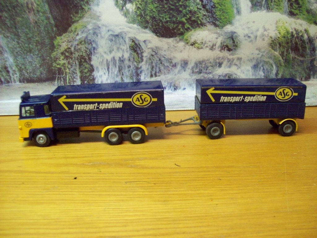 Tekno - Scania 141 - V8 - huif/combi - ASG Transport, Ophalen of Verzenden, Zo goed als nieuw, Bus of Vrachtwagen, Tekno