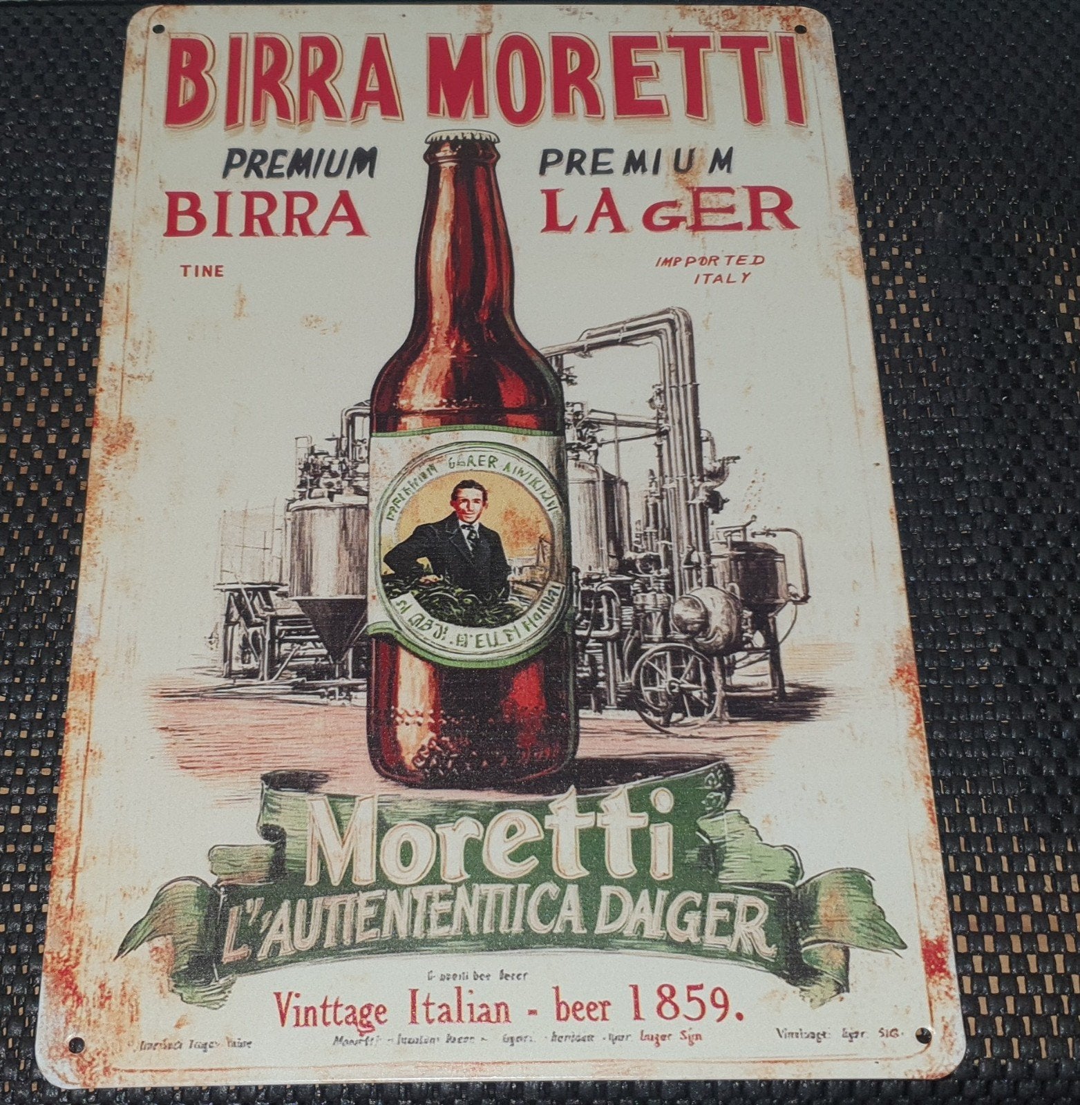 Birra moretti wandbord, Ophalen of Verzenden, Nieuw, Reclamebord, Plaat of Schild