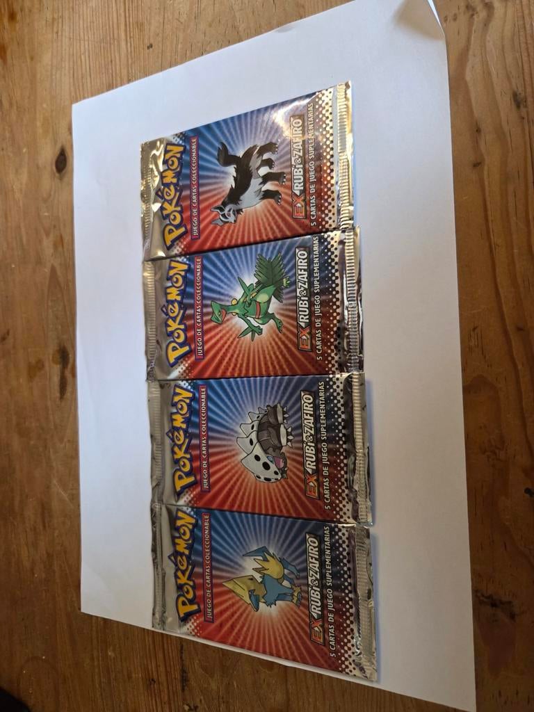 Pokémon EX Ruby & Sapphire Booster Packs (4stukst Spaans), Ophalen of Verzenden, Nieuw, Booster