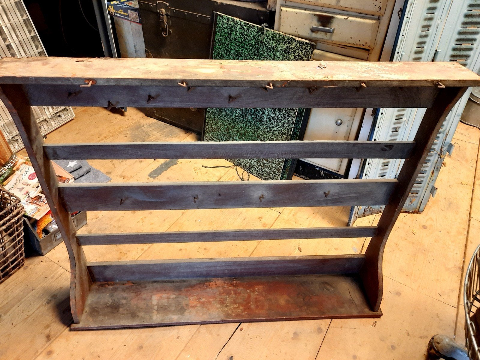 Oud rek wandrek keukenrek houten brocante, Ophalen