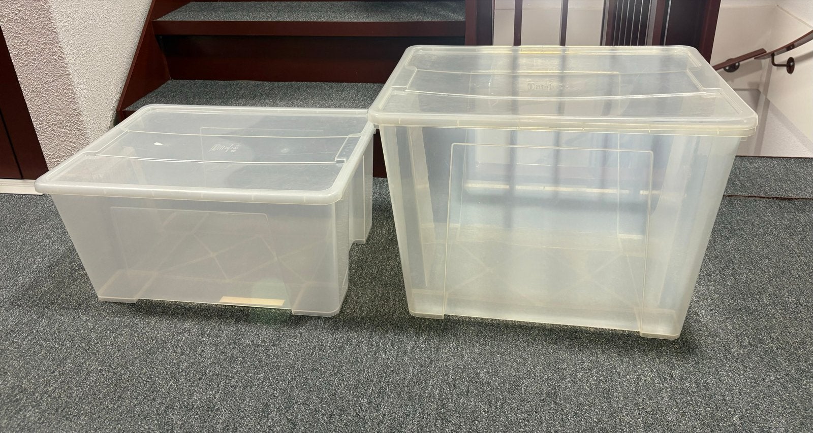 IKEA SAMLA opbergboxen met deksel (4 stuks) 45L en 65L, Ophalen, Gebruikt, Kunststof