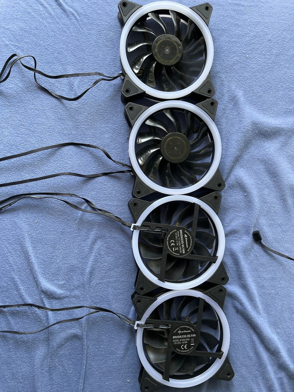 Sharkoon 120mm Case Fans - Set van 4 met RGB, Computers en Software, Computerkoelers, Ophalen, Gebruikt, Luchtkoeling