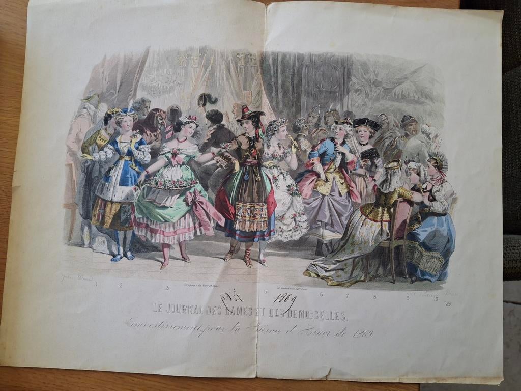 Oude Franse modebladen 19e eeuw met patronen, Hobby en Vrije tijd, Naaien en Fournituren, Gebruikt, Ophalen of Verzenden