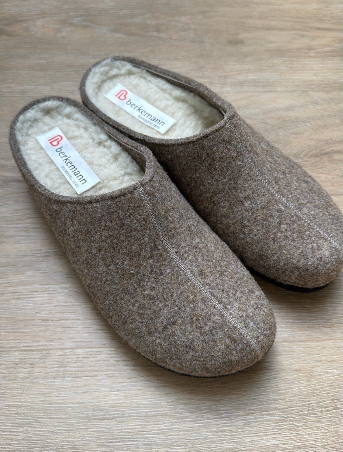 Wollen pantoffels Berkemann maat 6,5 / 40 nieuw, Bruin, Ophalen of Verzenden, Zo goed als nieuw, Pantoffels of Sloffen