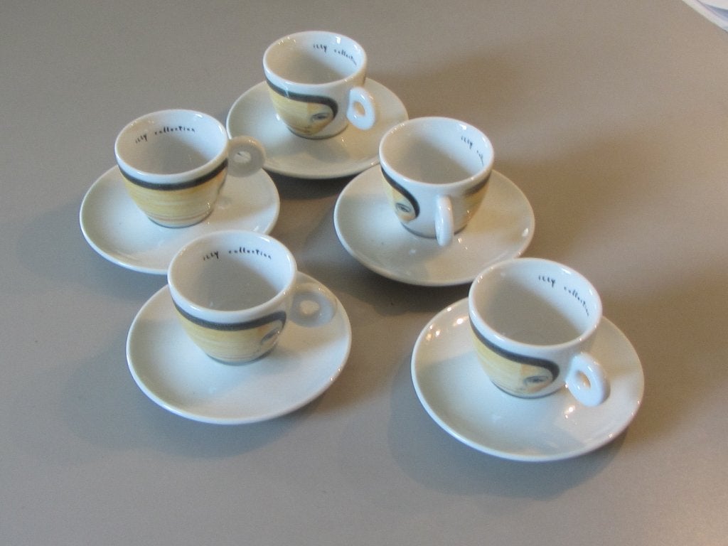 Illy espressokopjes en schotels  Laietana 5 stuks, nieuw, Nieuw, Ophalen of Verzenden, Glas, Overige stijlen
