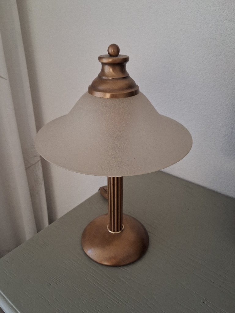 Lampje met messing voet, Antiek en Kunst, Ophalen of Verzenden