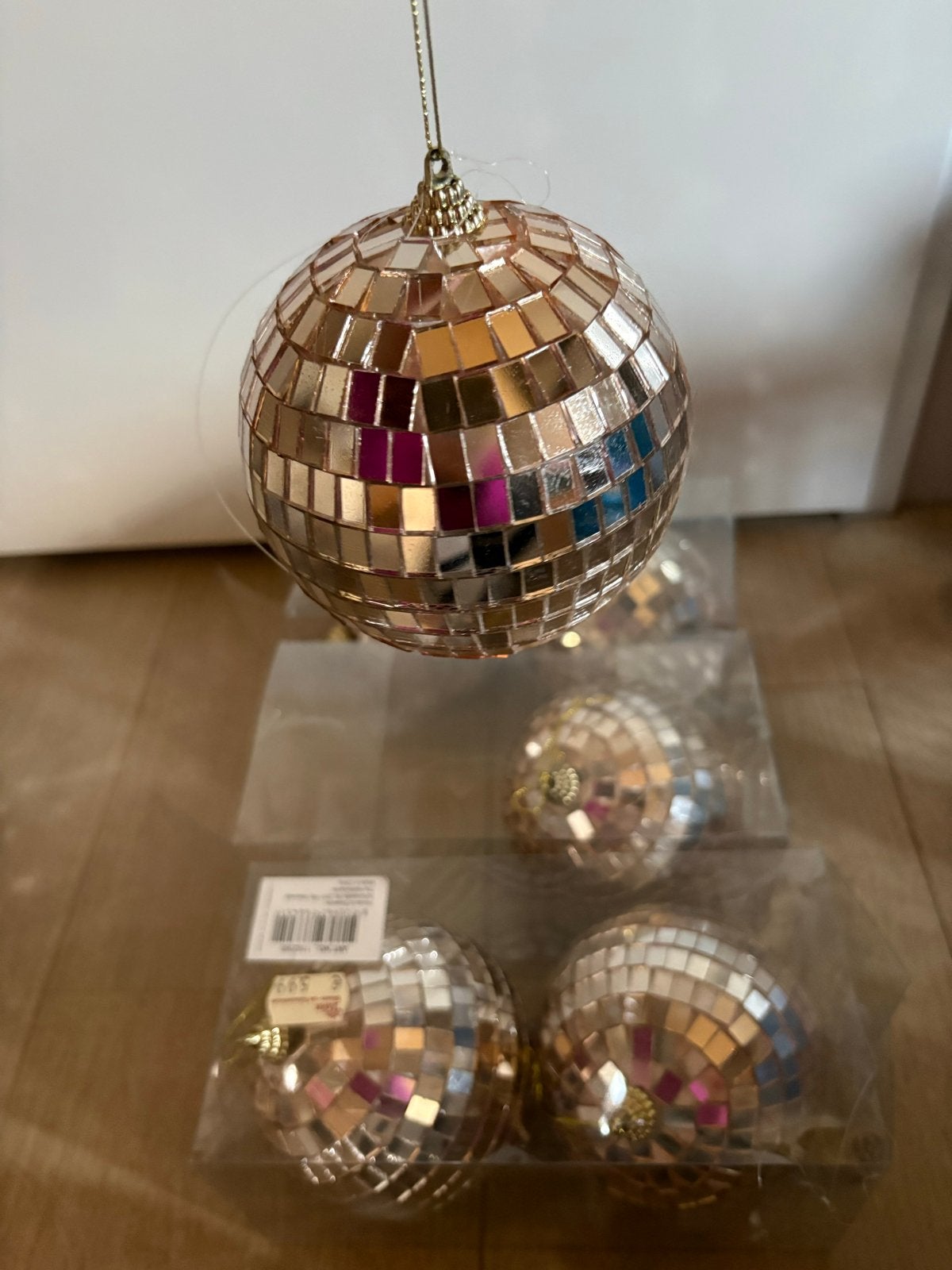 6stuks champagne discoballen 10cm 3sets van 2 - €4,- per set, Ophalen of Verzenden