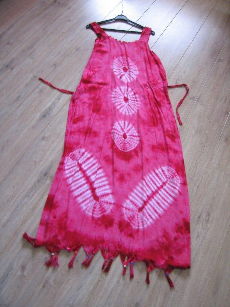 Maxi vintage hippie jurk Maat 38/40, Ophalen of Verzenden, Zo goed als nieuw, Maat 38/40 (M), Onder de knie