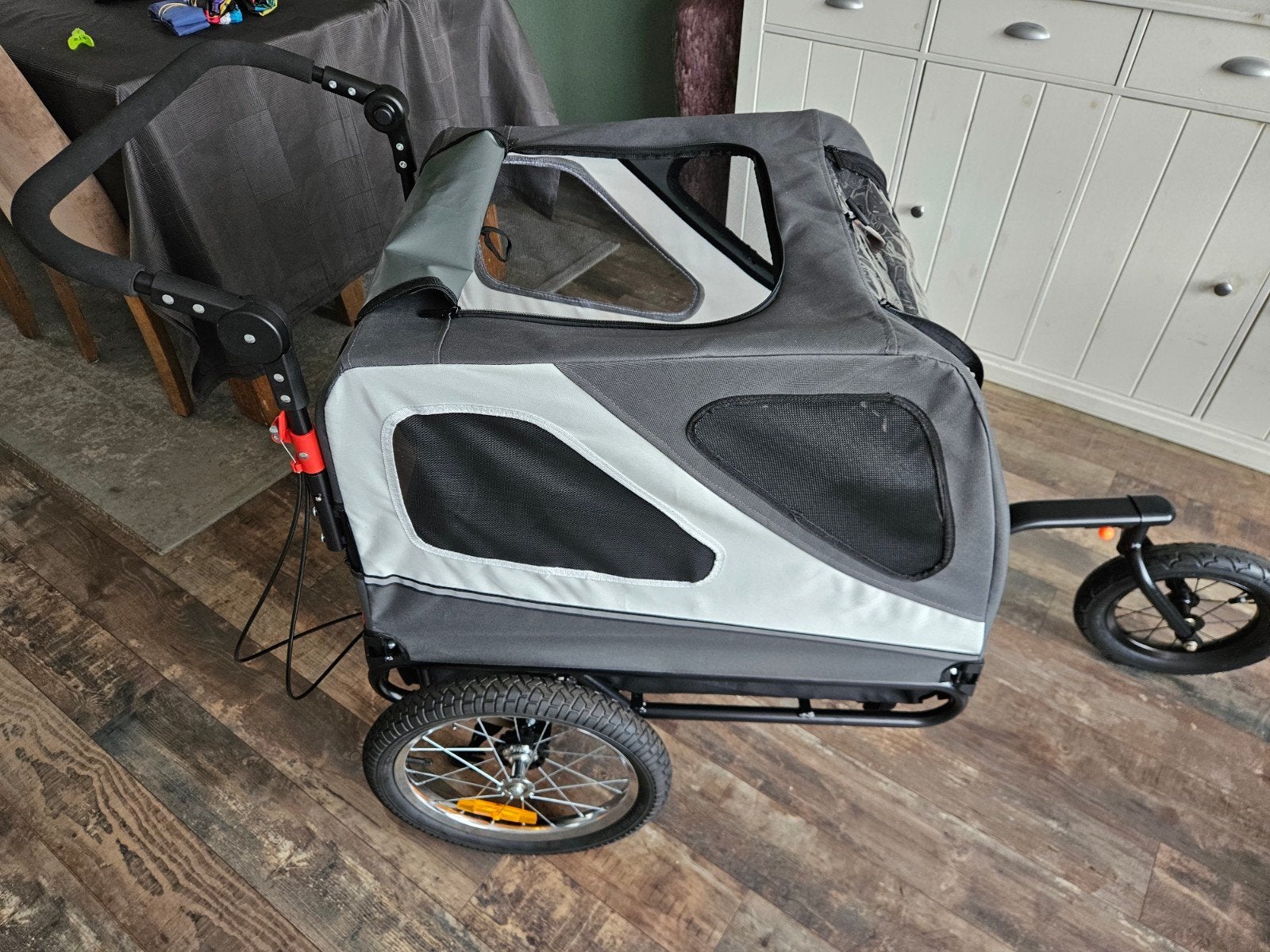 donker met licht grijze vevor honden fietskar  tot 45 kg, Ophalen, Nieuw