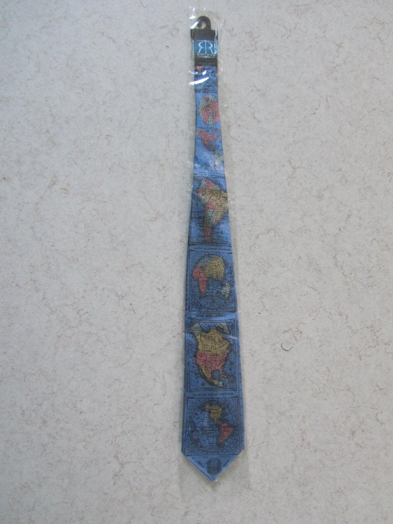 Stropdas, NIEUW! Blauw met werelddelen, Robin Ruth, Ophalen of Verzenden, Nieuw, Blauw, Met patroon