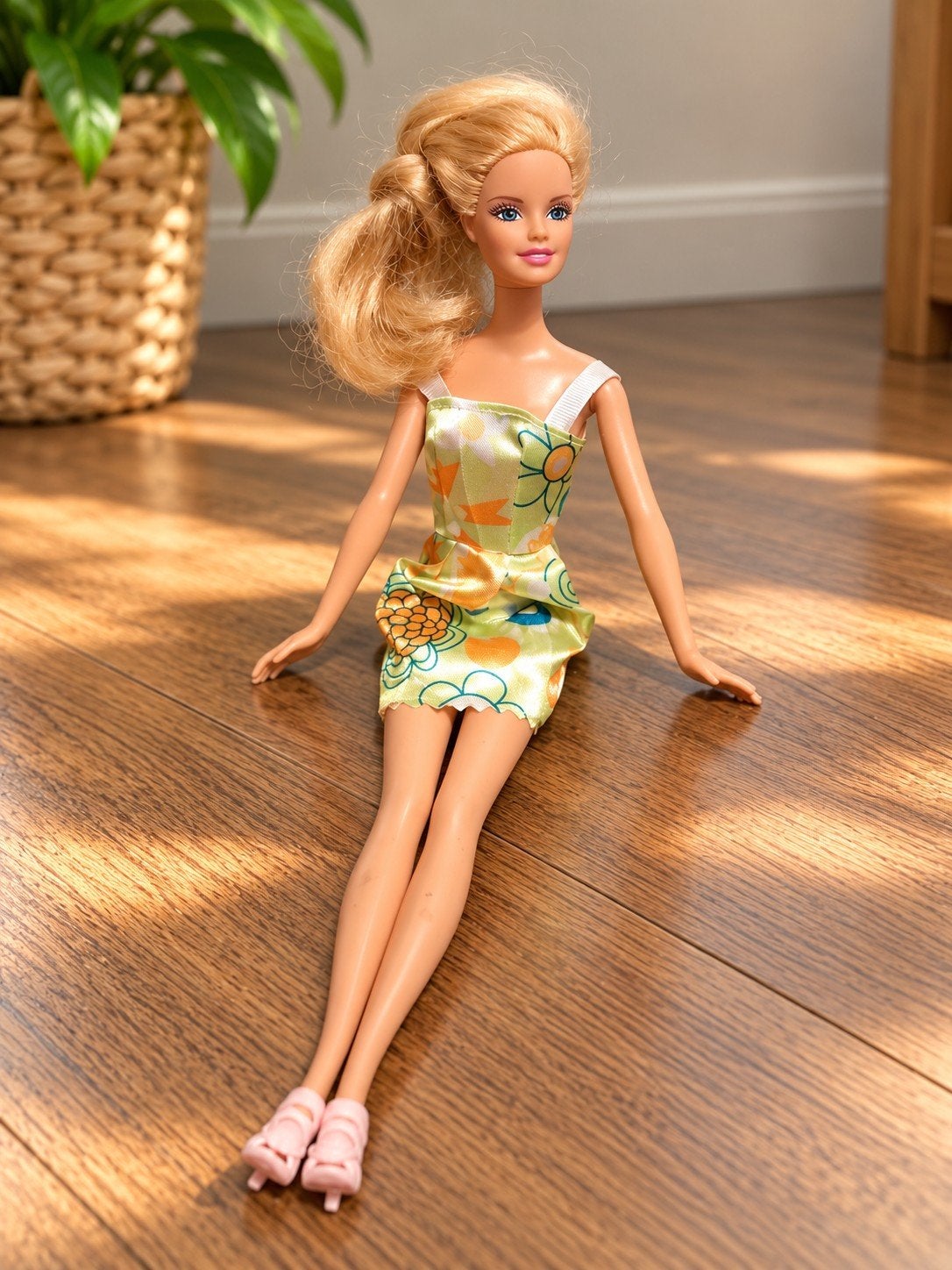 Vintage Barbie Pop (Mattel 1999) - Zomers Jurkje, Ophalen of Verzenden, Zo goed als nieuw, Barbie