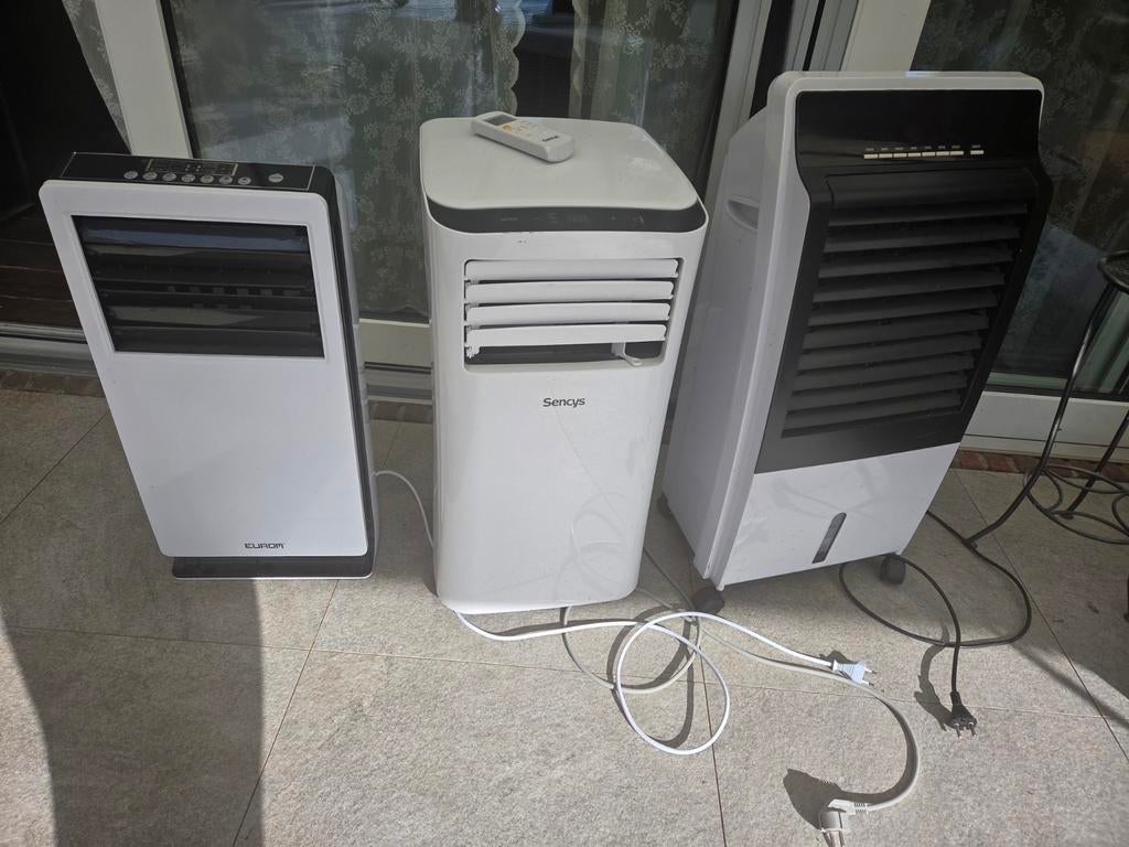 Mobiele airco + 2 ventilatoren – set voor warme dagen, Minder dan 60 m³, 3 snelheden of meer, Ophalen of Verzenden, Zo goed als nieuw