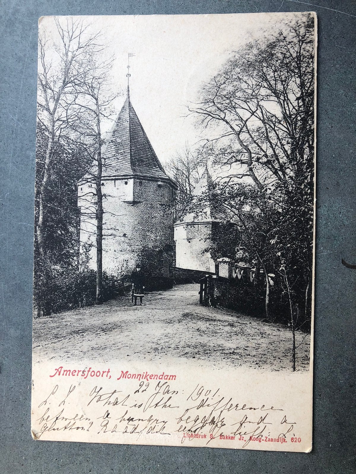 Gelopen ansichtkaart uit 1901 - Amersfoort, Monnikendam, Ophalen of Verzenden, Voor 1920, Gelopen, Utrecht