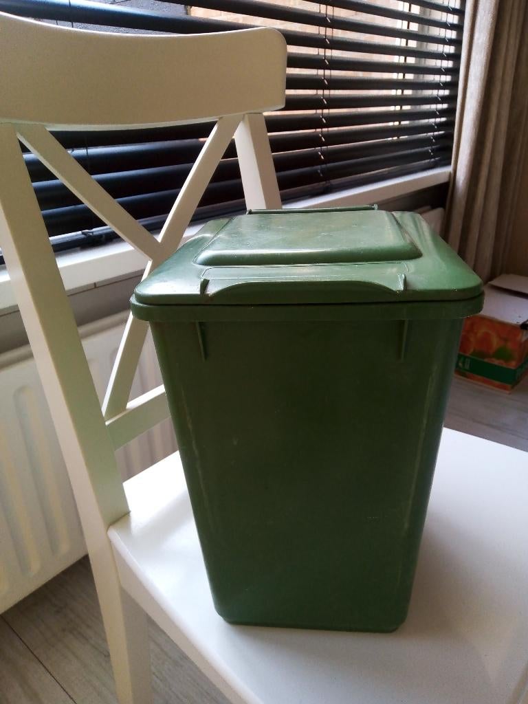 vintage 80's  groen kliko /GFT alvalbakje, Kunststof, Gebruikt, Ophalen of Verzenden, Minder dan 10 liter