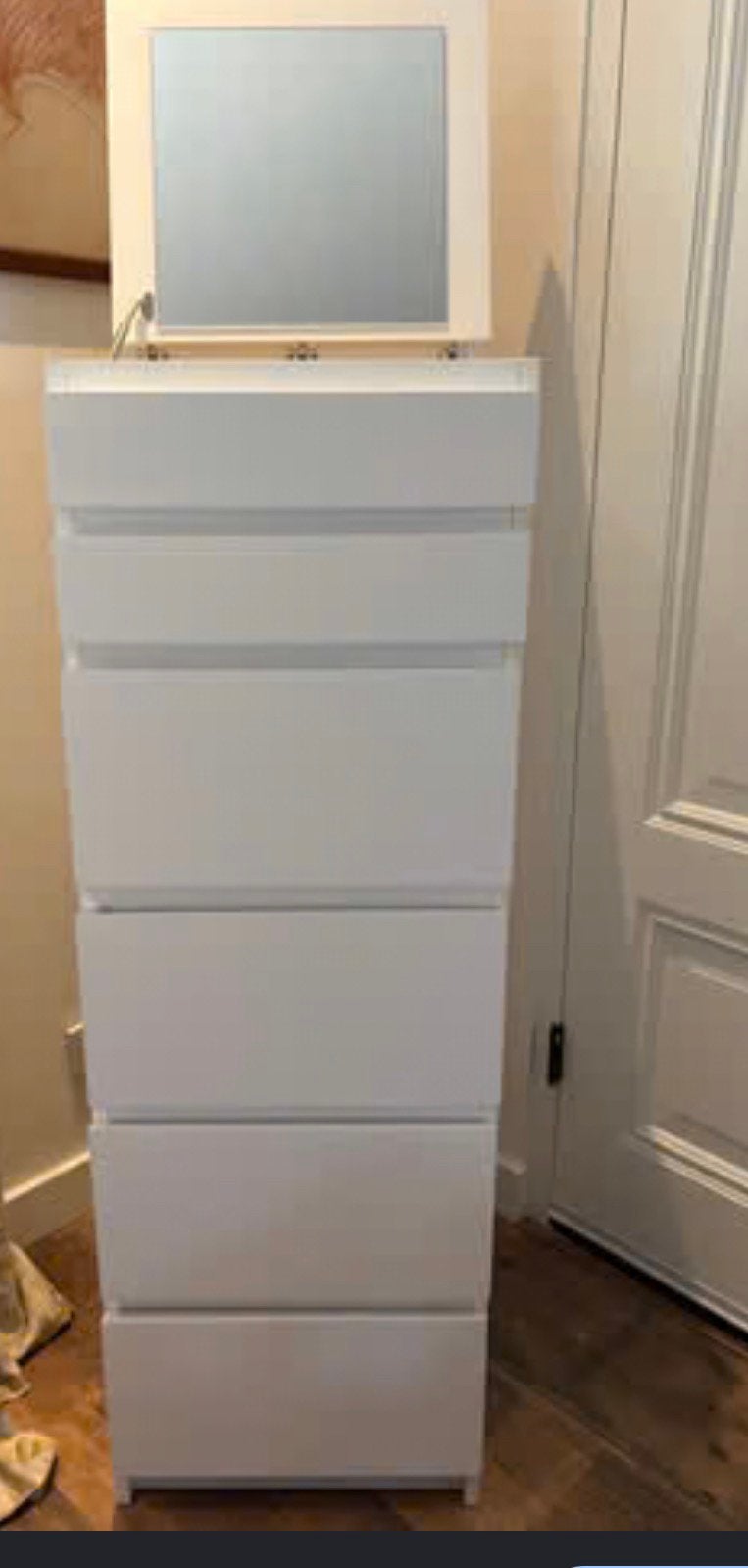 Ikea malm ladekast met spiegel, Ophalen, 5 laden of meer, 50 tot 100 cm, Zo goed als nieuw