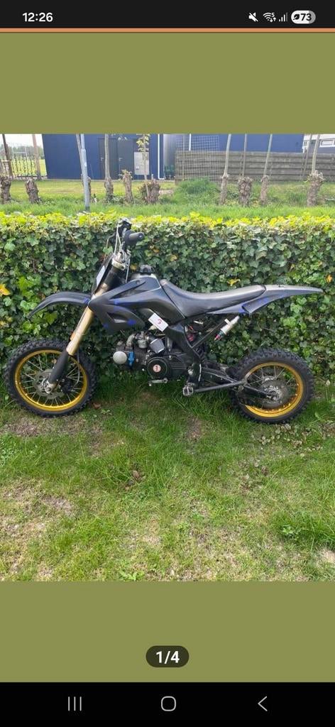 Pitbike 125cc - Zwart met gouden velgen, Ophalen, Gebruikt, 125 cc, Pitbike