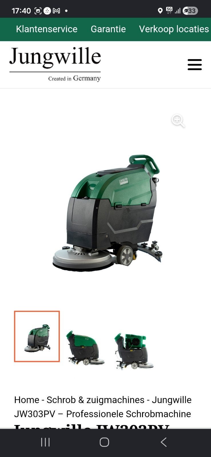 Pak deze kans!! Jungwille JW303 PV Schrobmachine -   nieuw, Doe-het-zelf en Verbouw, Ophalen of Verzenden, Nieuw, Schrobmachine