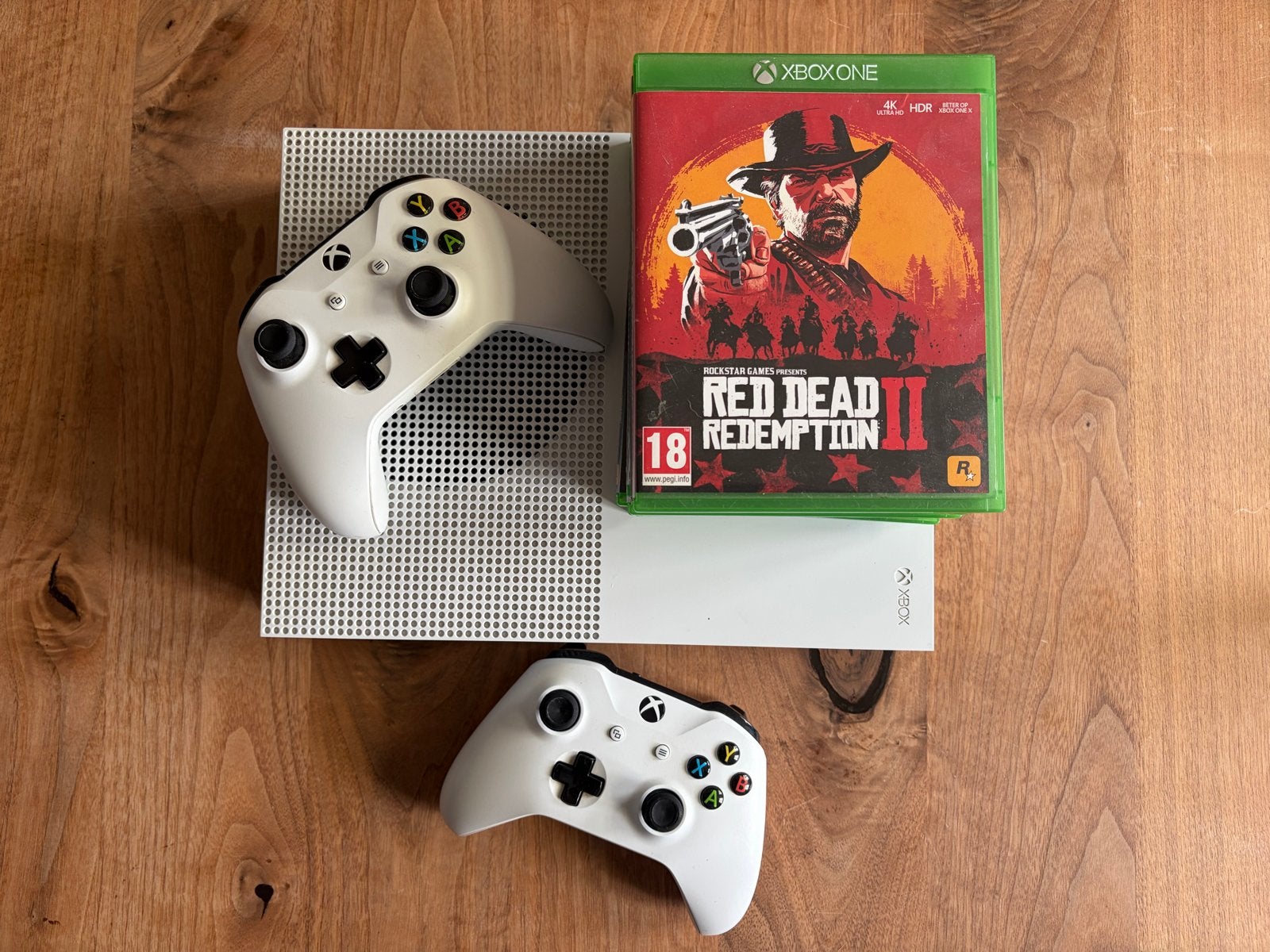 Xbox One S met 2 controllers en 7 games, Spelcomputers en Games, Met 2 controllers, Xbox One S, Ophalen of Verzenden, Zo goed als nieuw