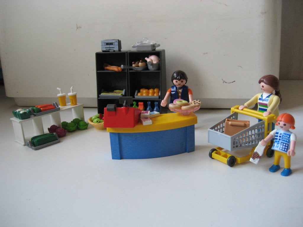 playmobil winkel set met winkelwagen, Ophalen of Verzenden, Zo goed als nieuw