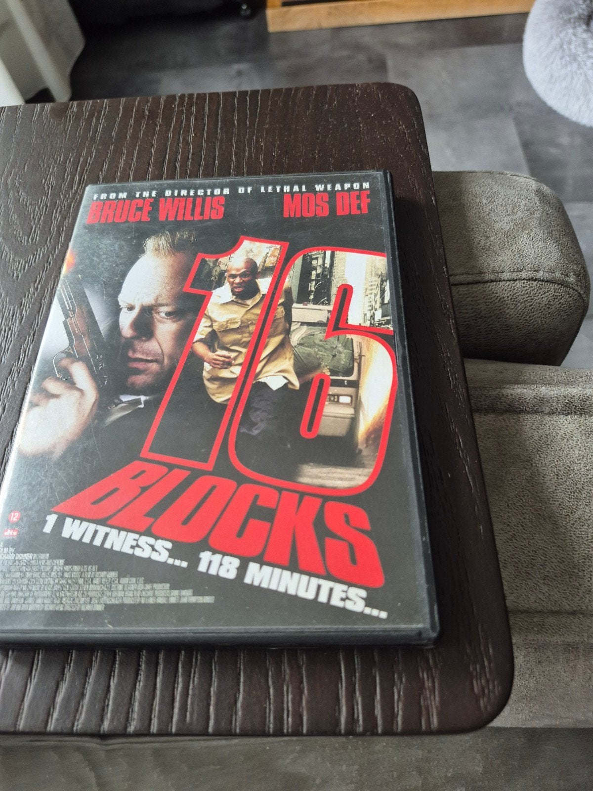 16 Blocks DVD met Bruce Willis - Actiethriller, Nederlands, Actiethriller, Ophalen of Verzenden, Vanaf 12 jaar