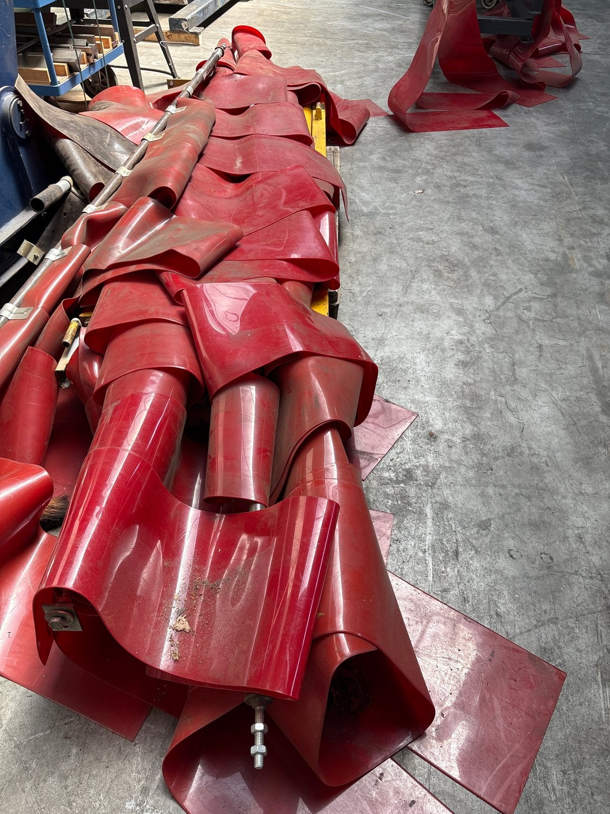Rood Lasgordijn - Bescherming voor Laswerkzaamheden, Ophalen, Gebruikt, Minder dan 150 ampère, Overige typen