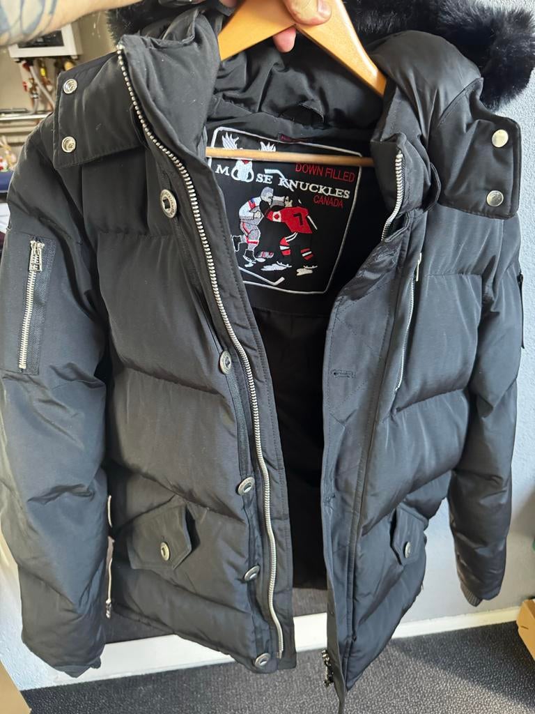 Moose Knuckles Winterjas Zwart - Maat XL, Ophalen of Verzenden, Zo goed als nieuw, Maat 56/58 (XL), Zwart