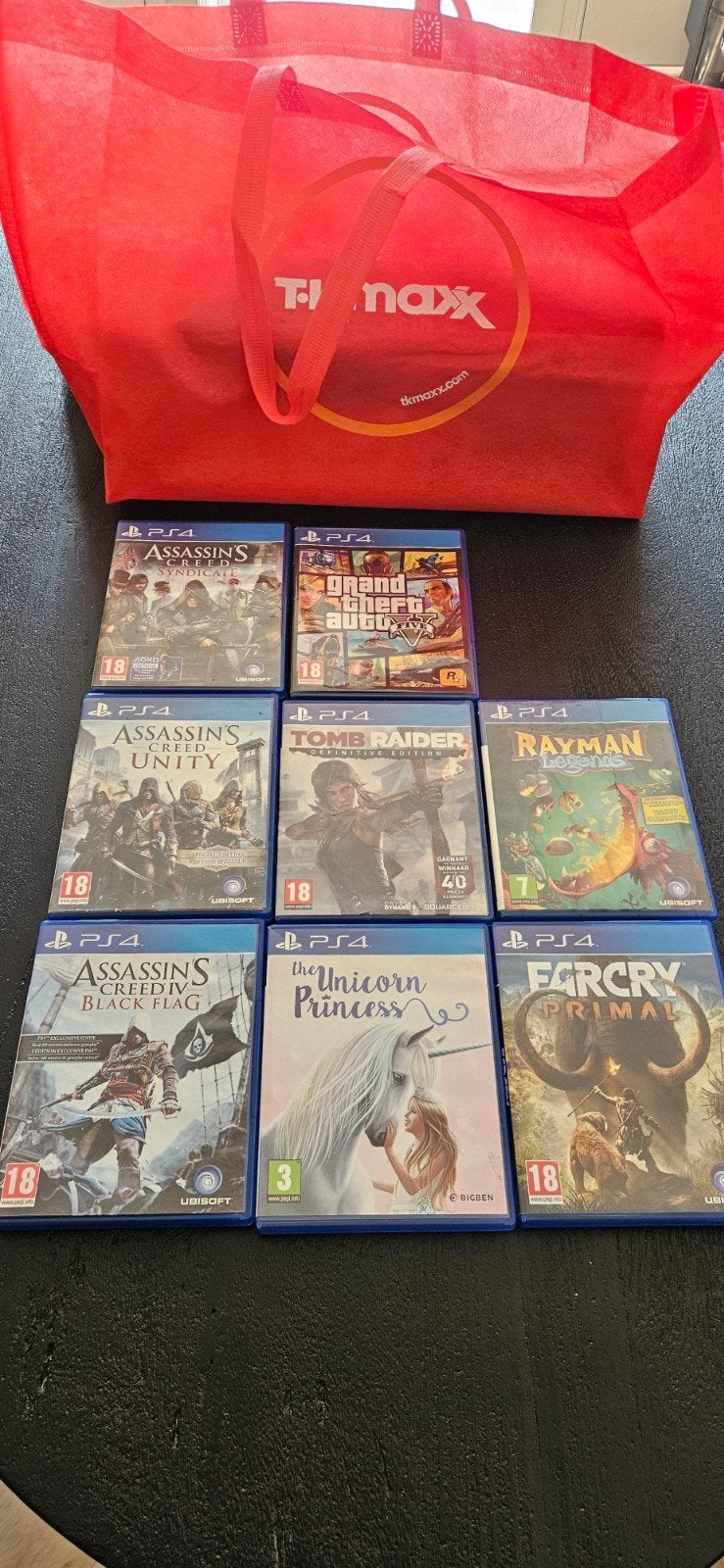 PS4Games Bundel: Assassin's Creed, GTA V, Tomb Raider & meer, Gebruikt, Vanaf 18 jaar, Overige genres, 1 speler
