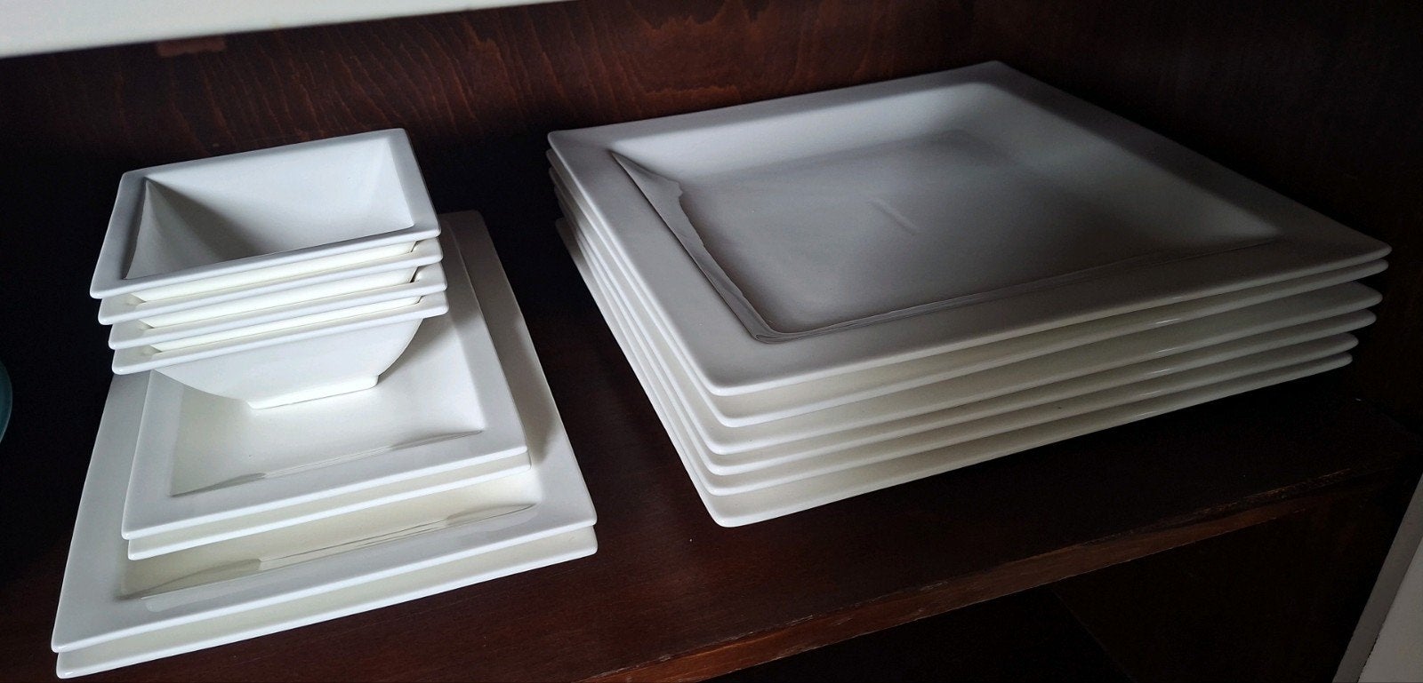 vierkant rechthoek zwaar wit servies borden schalen serveer, Ophalen, Overige stijlen, Bord(en)