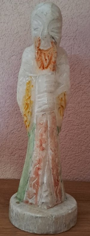 Oude Chinese Wijze Man Beeldje - Speksteen, Ophalen of Verzenden, 20 - 50 cm, Steen of Keramiek, Beeld