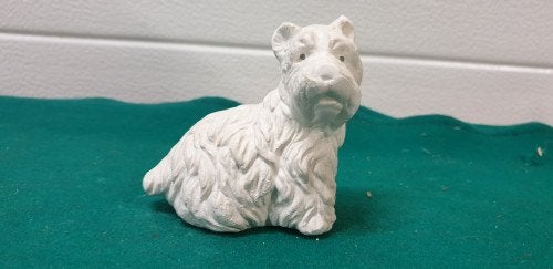 beeld hond wit aardewerk, Verzamelen, Beelden en Beeldjes, Ophalen of Verzenden