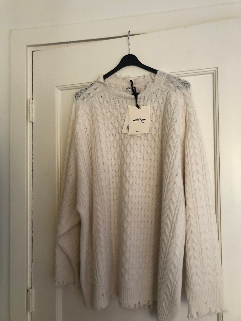 NIEUW ottod'Ame leuke megagrote trui shredded Nl 40 wolwit, Maat 38/40 (M), Overige kleuren, Verzenden, Nieuw