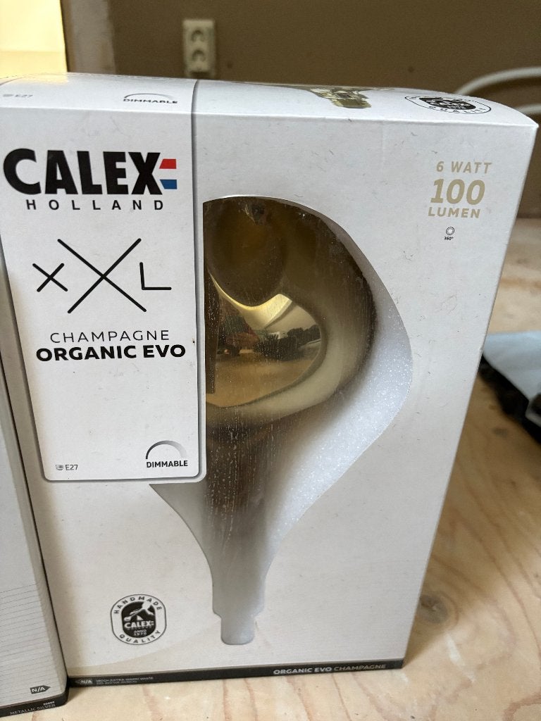 Calex Evo Organic Champagne XXL, Ophalen, Led-lamp, Dimbaar, E27 (groot)
