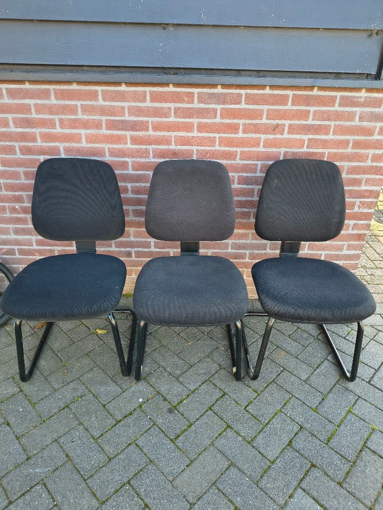 Kantoorstoel 3 stuks, Ophalen, Gebruikt, Mvs, Zwart