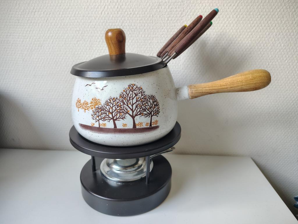Vintage fonduepan compleet!, Ophalen of Verzenden, Brander, Fonduepan