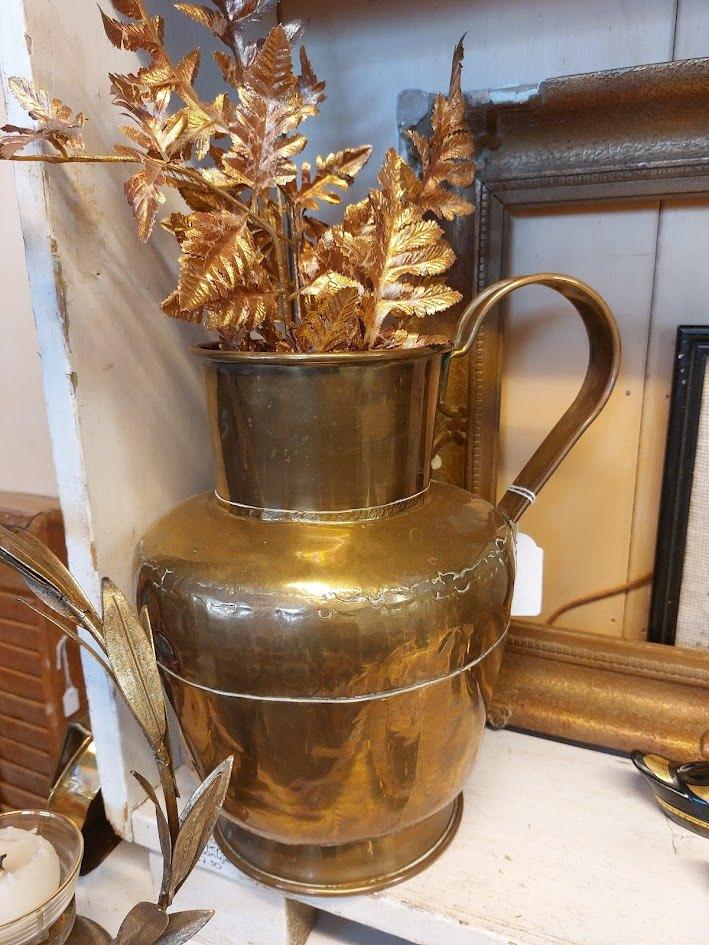 Antiek messing melkkan met deksel, Antiek en Kunst, Antiek | Koper en Brons, Ophalen of Verzenden, Koper