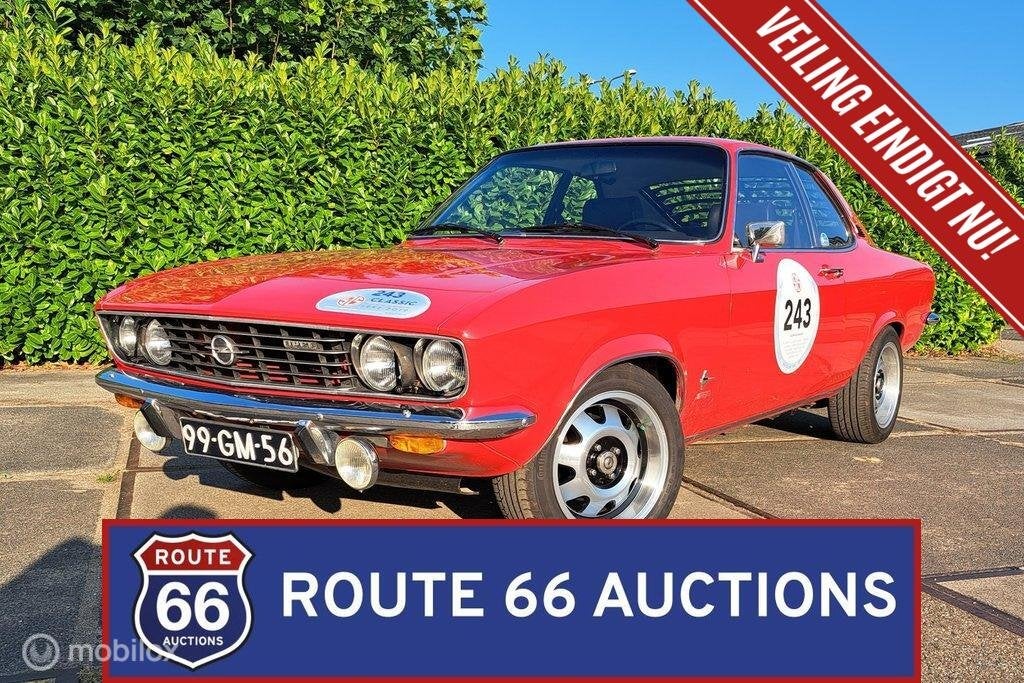 Opel Manta A | 1975 | Route 66 Auctions, Auto's, Oldtimers, Bedrijf, Te koop, Opel, Benzine, Overige carrosserieën, Handgeschakeld