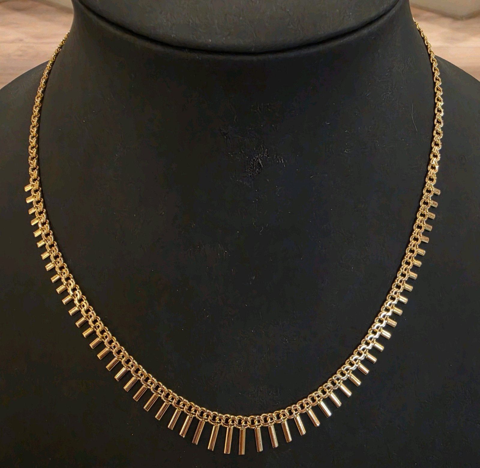 Vintage 14 karaats gouden Cleopatra collier 42 cm geelgoud, Ophalen of Verzenden, Zo goed als nieuw, Goud, Goud