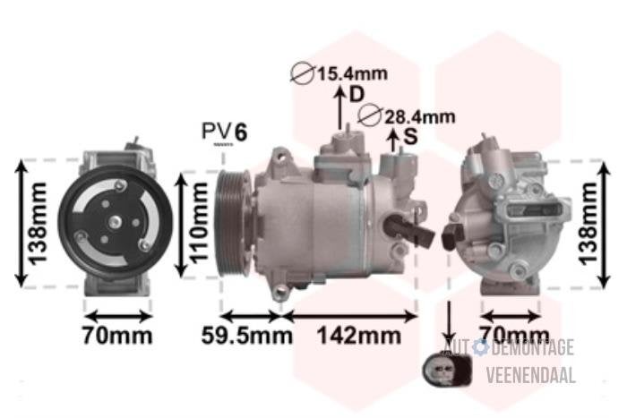 Aircopomp van een Volkswagen Caddy, -, Volkswagen, -, Nieuw