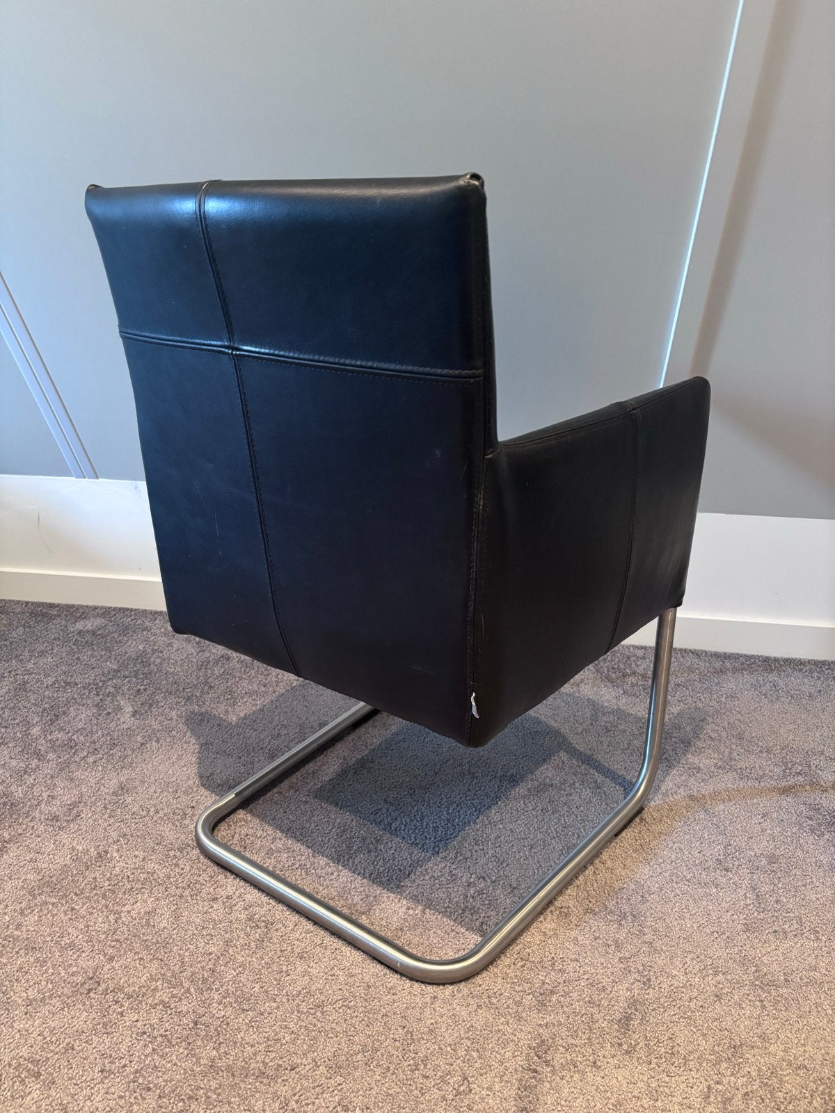 4 leren stoelen JAZZ, Ophalen, Gebruikt, Zwart, Leer