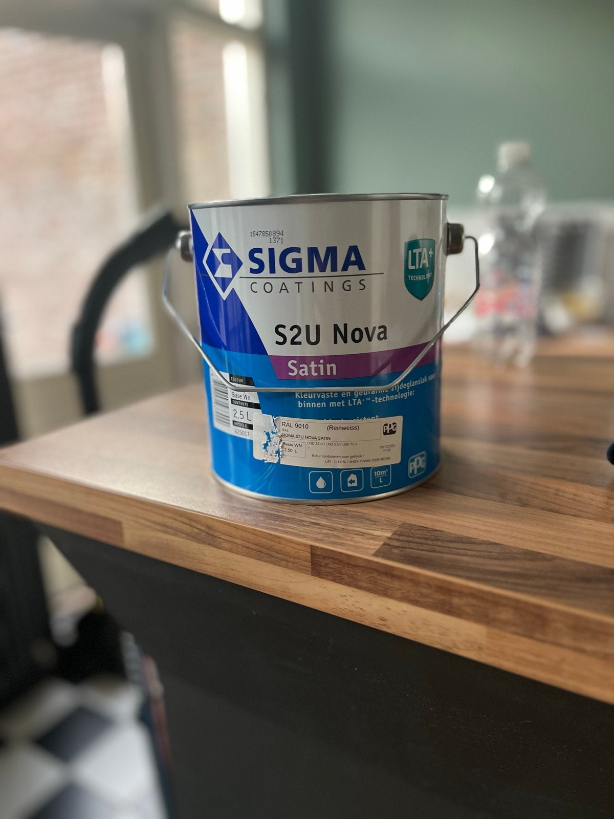 Nieuw blik Sigma S2U Nova Satin RAL 9010 - 2,5L, Ophalen, Wit, Nieuw, Lak